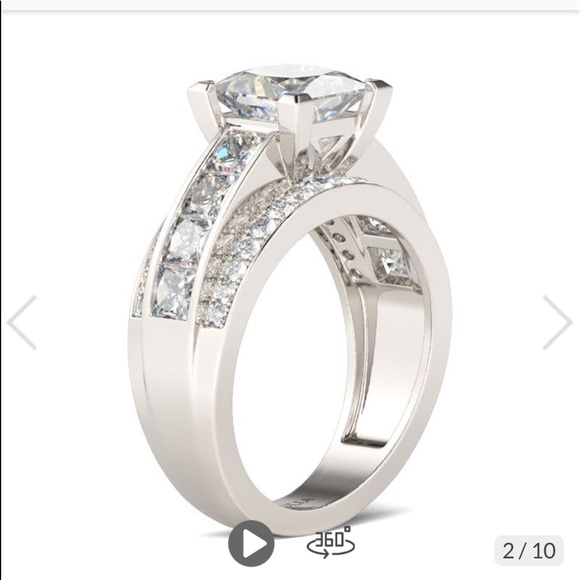 Sterling silver CZ engagement ring. Women’s ring size 7. - Picture 2 of 6